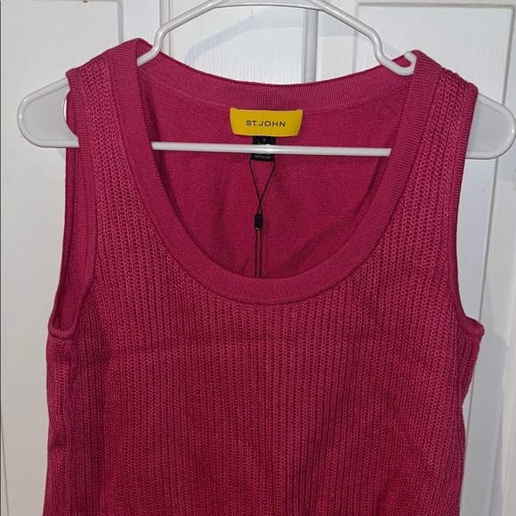 NWT St. John Fuchsia Knit Tank Top women’s size Medium - Picture 5 of 9